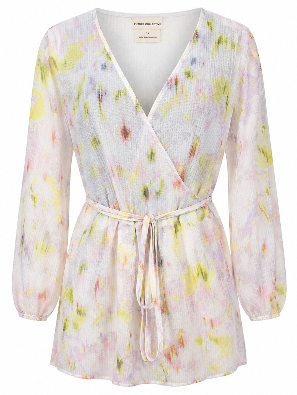 FUTURE COLLECTIVE | Floral Gauze Wrap Swim Cover Tunic Boho Cottagecore | 1X